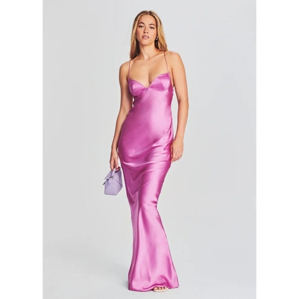 SER.O.YA Andie Silk Gown in Rose Bud New Womens Maxi Long Dress - Picture 11 of 16